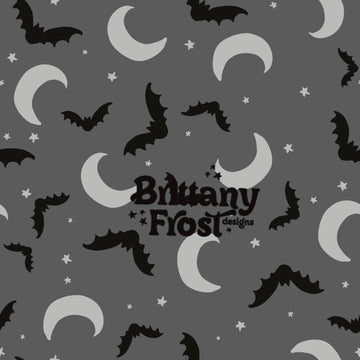 Moon and Bats gray