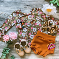 Hippie Floral Moss Green