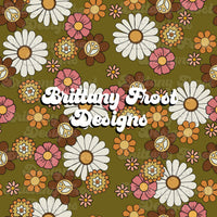 Hippie Floral Moss Green