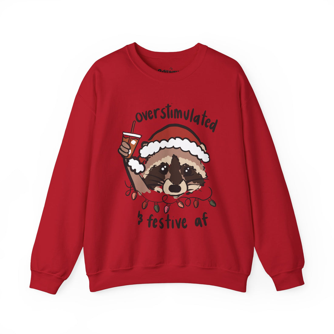 Overstimulated & Festive Coffee Unisex Heavy Blend™ Crewneck Sweatshirt