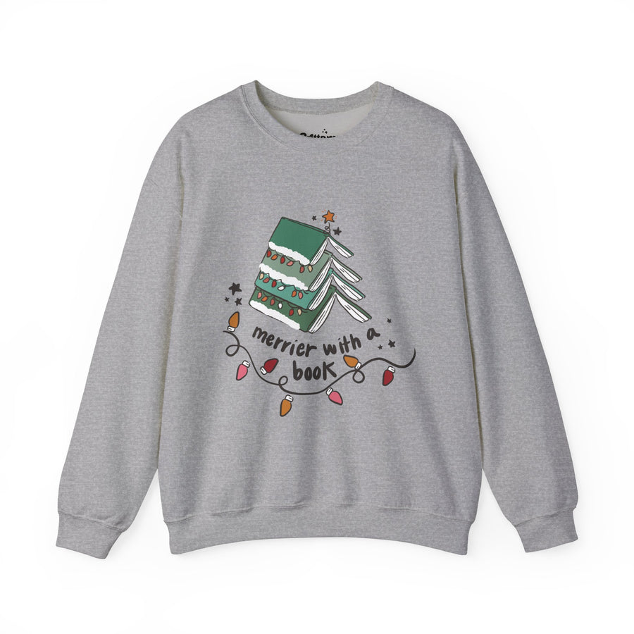 Merrier with Books Unisex Heavy Blend™ Crewneck Sweatshirt