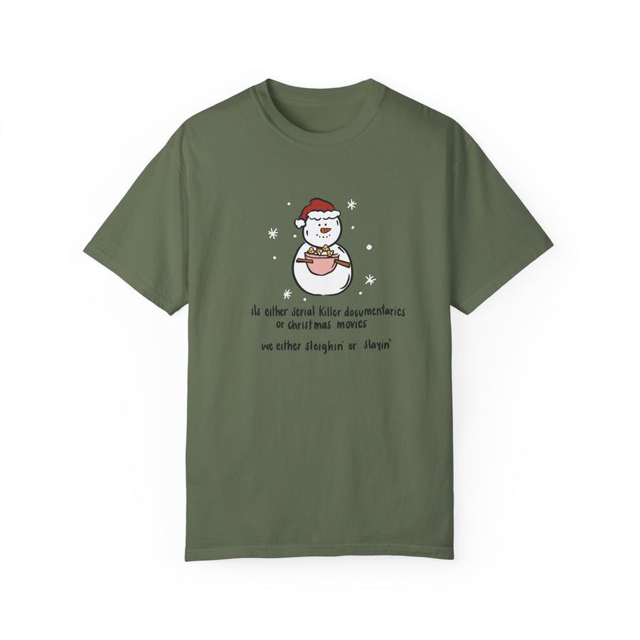 Serial Killer Documentary Christmas Movie Unisex Garment-Dyed T-shirt