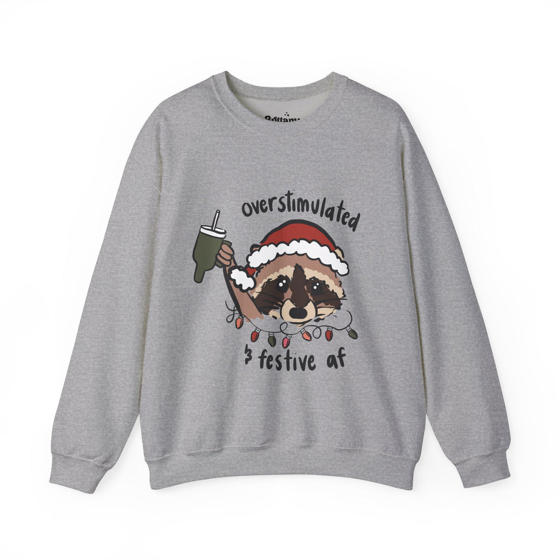 Overstimulated and Festive Unisex Heavy Blend™ Crewneck Sweatshirt