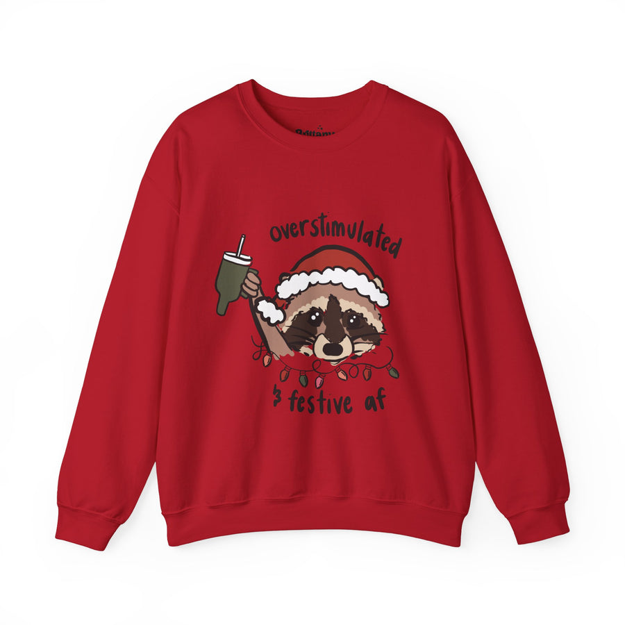 Overstimulated and Festive Unisex Heavy Blend™ Crewneck Sweatshirt