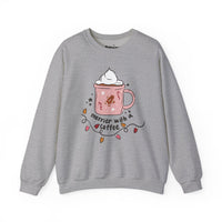 Merrier with coffee Unisex Heavy Blend™ Crewneck Sweatshirt