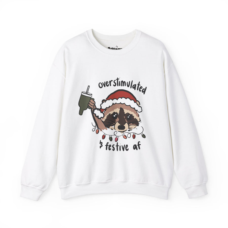 Overstimulated and Festive Unisex Heavy Blend™ Crewneck Sweatshirt