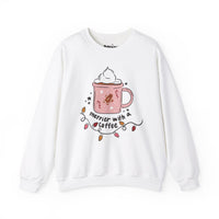 Merrier with coffee Unisex Heavy Blend™ Crewneck Sweatshirt