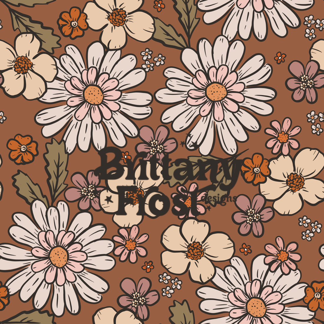 Pink and Brown Floral