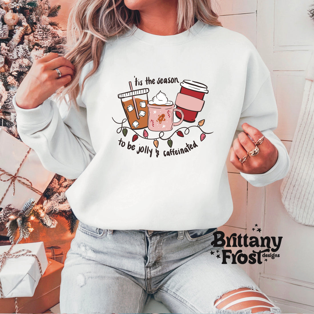 Jolly and Caffeinated Unisex Heavy Blend™ Crewneck Sweatshirt