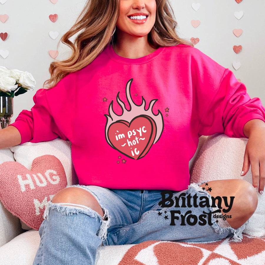 psycHOTic valentines Unisex Heavy Blend™ Crewneck Sweatshirt