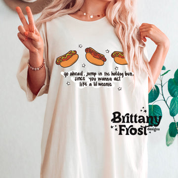 Lil weenie Hot dog Unisex Garment-Dyed T-shirt