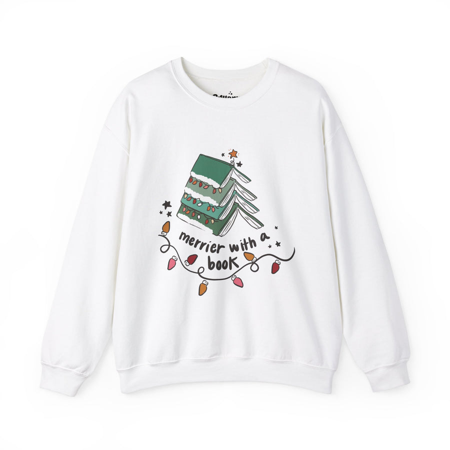 Merrier with Books Unisex Heavy Blend™ Crewneck Sweatshirt