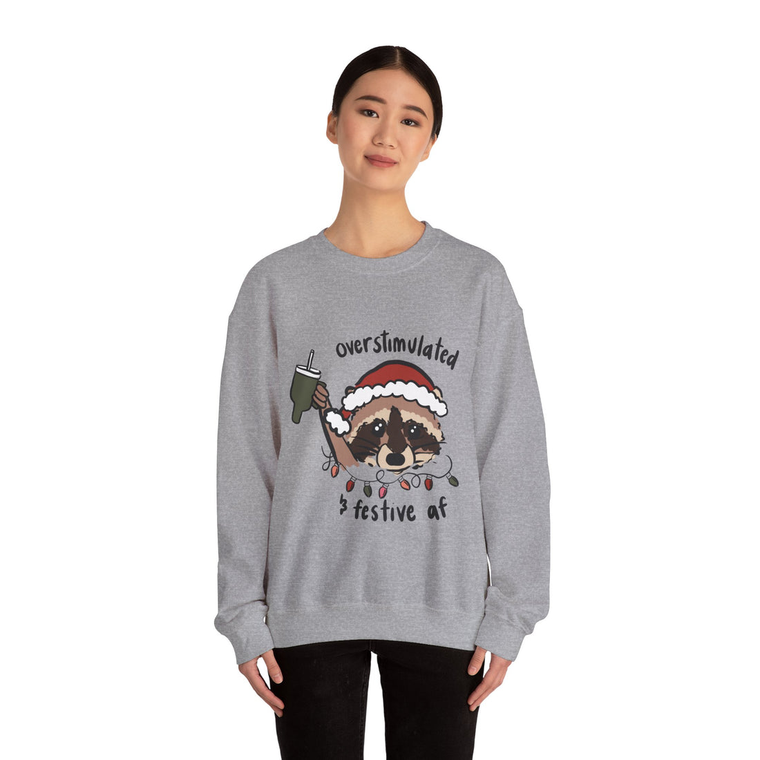 Overstimulated and Festive Unisex Heavy Blend™ Crewneck Sweatshirt