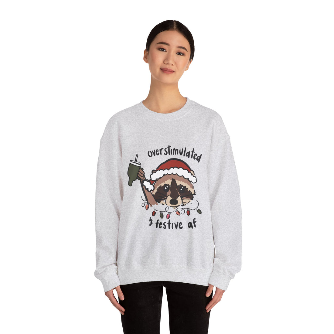 Overstimulated and Festive Unisex Heavy Blend™ Crewneck Sweatshirt