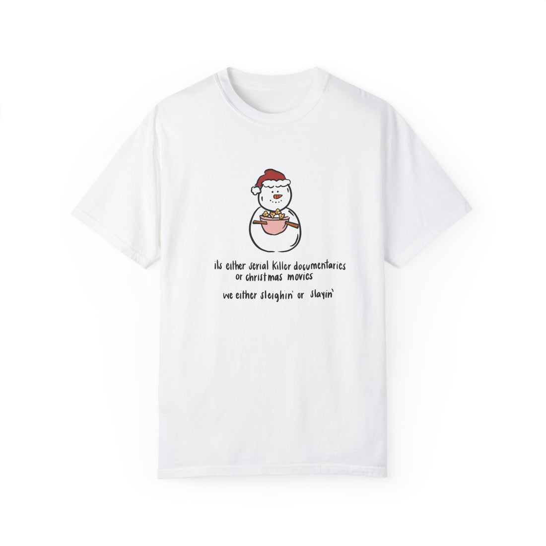 Serial Killer Documentary Christmas Movie Unisex Garment-Dyed T-shirt