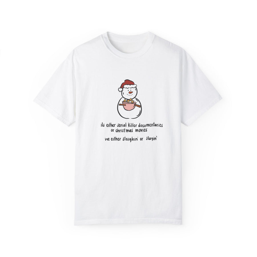 Serial Killer Documentary Christmas Movie Unisex Garment-Dyed T-shirt