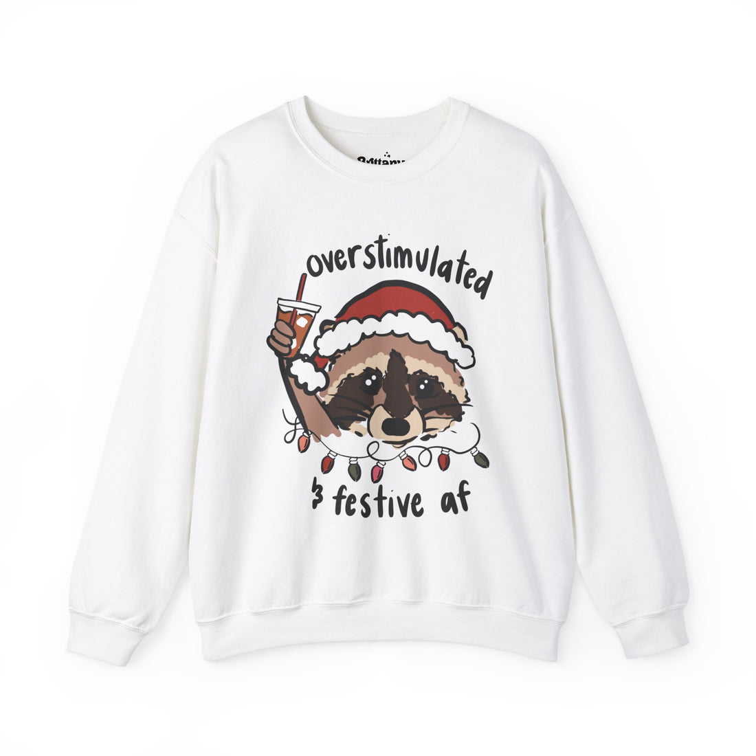 Overstimulated & Festive Coffee Unisex Heavy Blend™ Crewneck Sweatshirt