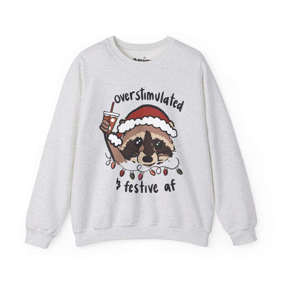 Overstimulated & Festive Coffee Unisex Heavy Blend™ Crewneck Sweatshirt