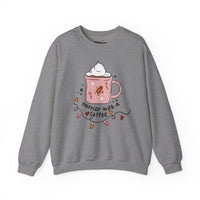 Merrier with coffee Unisex Heavy Blend™ Crewneck Sweatshirt