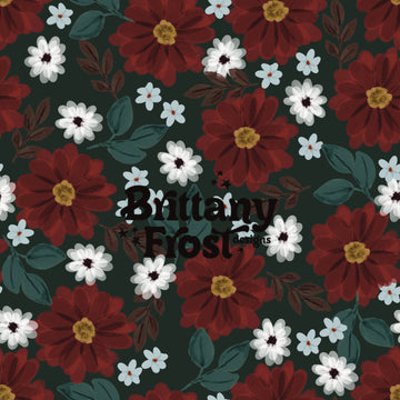 Christmas Floral Dark Green