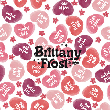 Watercolor Candy Hearts