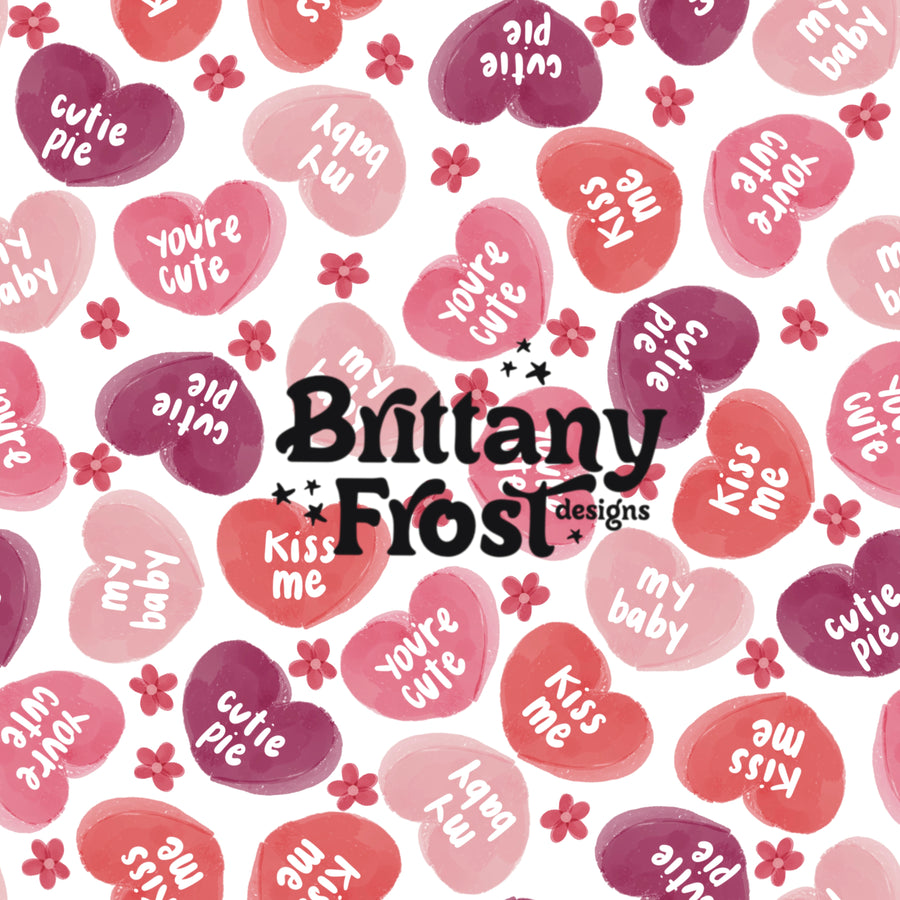 Watercolor Candy Hearts