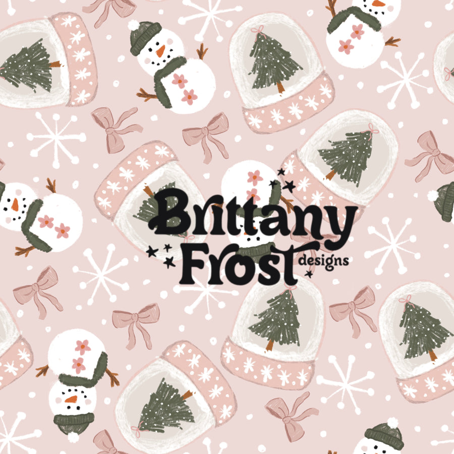 Pink Snowmen and snowglobes