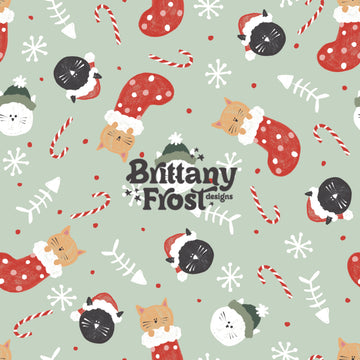 Christmas Kittens Green