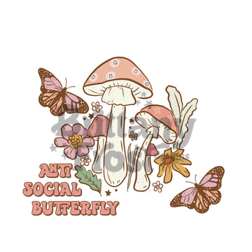Butterfly Mushroom PNG Sublimation
