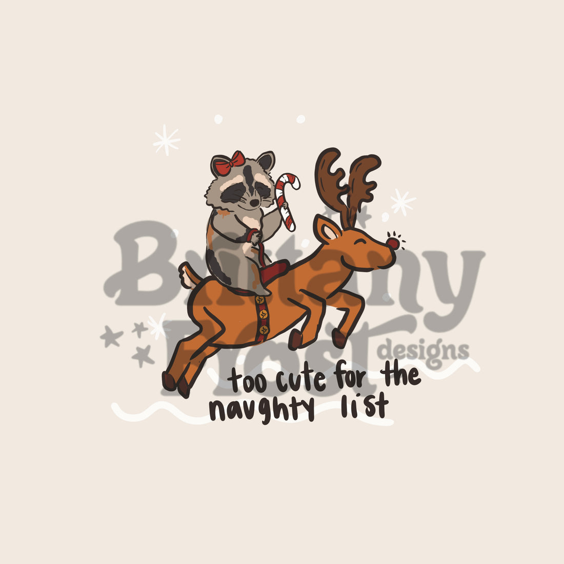 Too Cute Naughty List PNG Sublimation