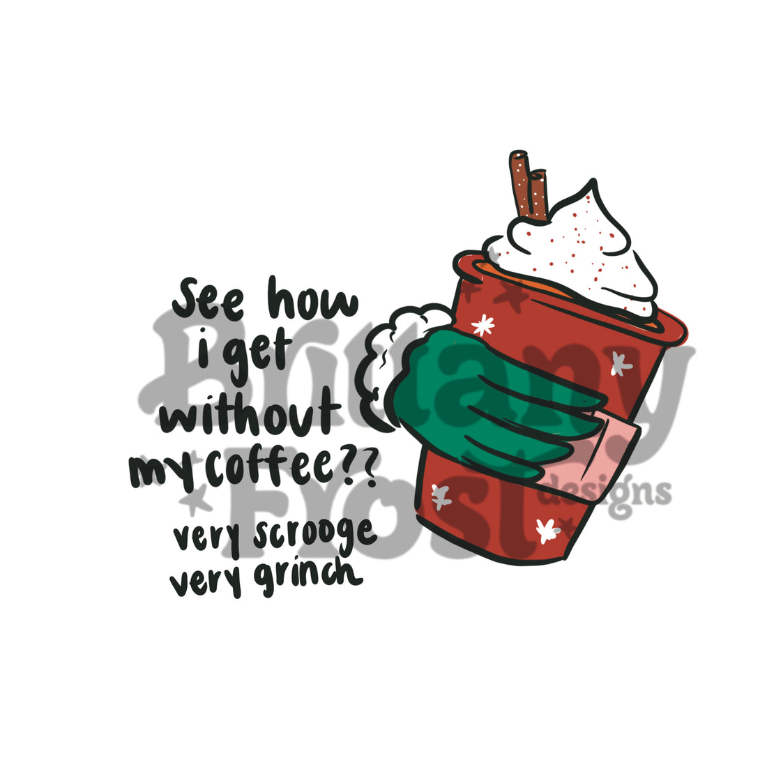 Grinchy Coffee PNG Sublimation