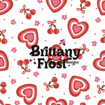 Retro Hearts and Cherries