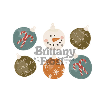 Christmas Ornaments Blue PNG
