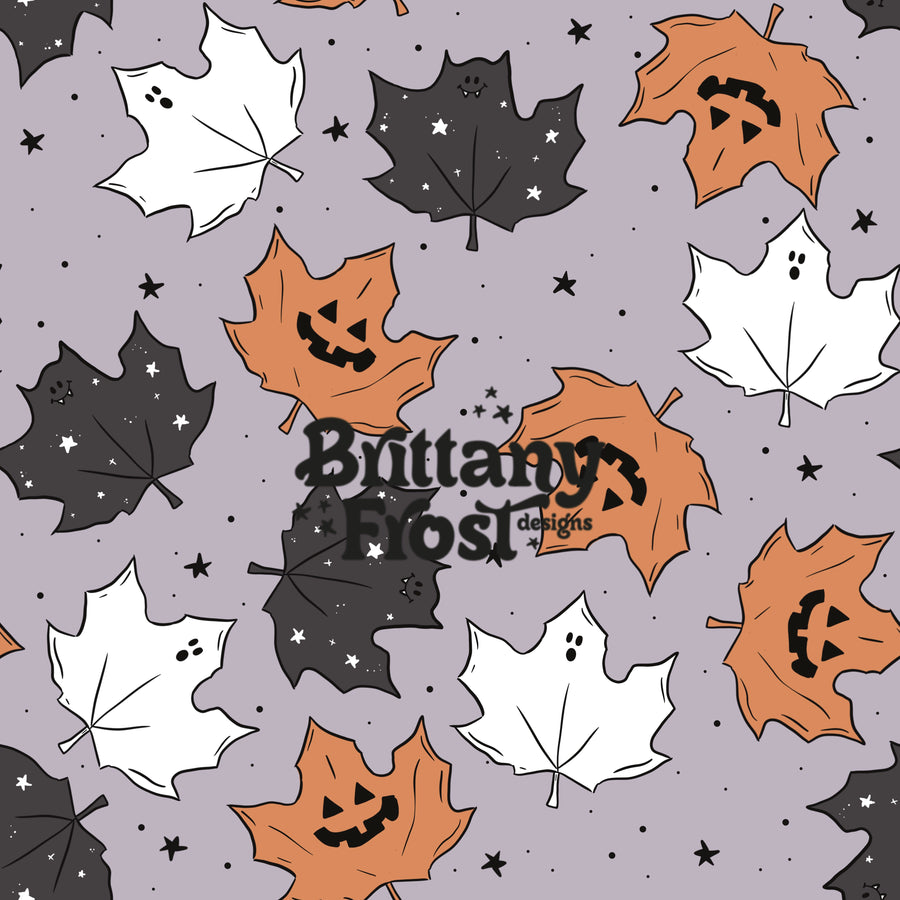 Halloween Leaves Purple