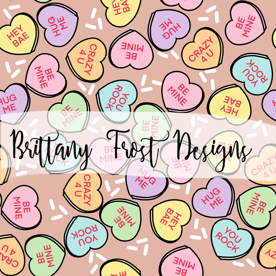 Candy Heart Sprinkles Valentines Seamless File