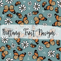 Daisy Monarch Butterfly Seamless File