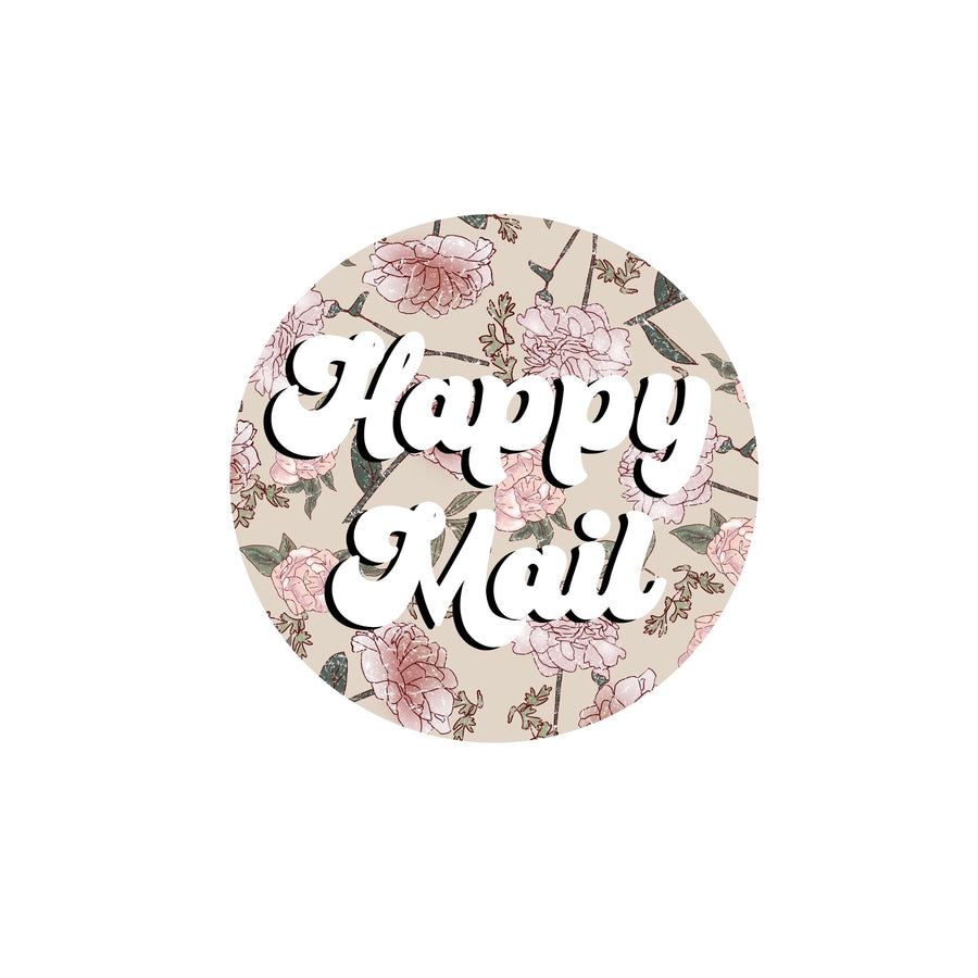 Happy Mail Peonies Sticker PNG