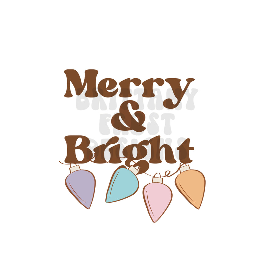 Merry and Bright PNG Sublimation