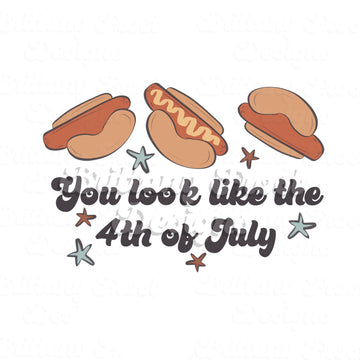 Muted 4th of July Hot Dog PNG Sublimation