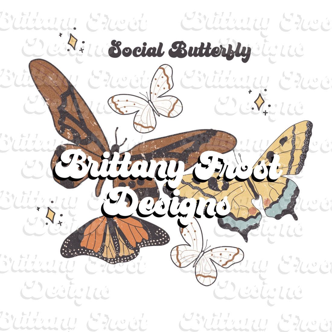 Social Butterfly PNG Sublimation