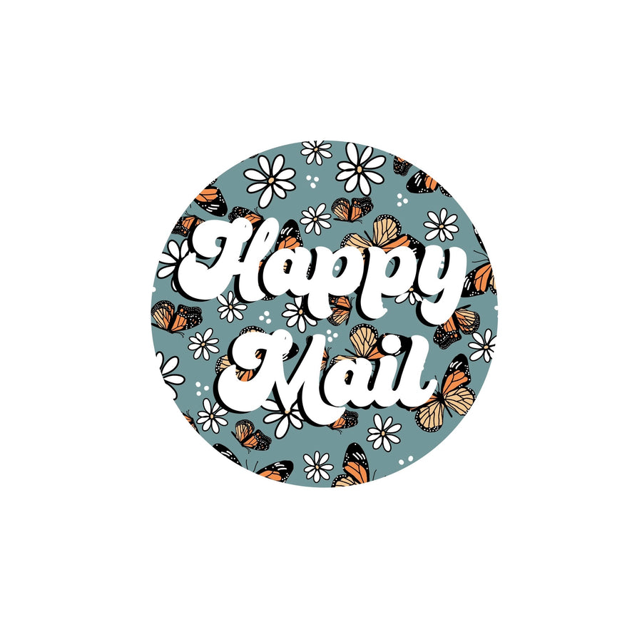 Happy Mail Butterfly Sticker PNG