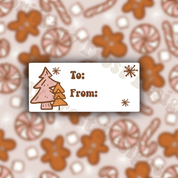 Boho Christmas Tree Sticker PNG File