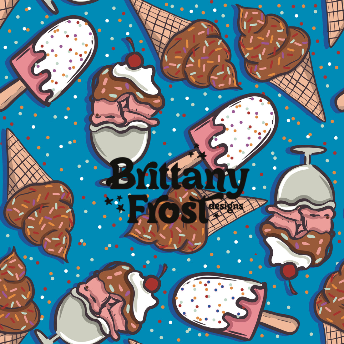 Bright Ice cream Blue