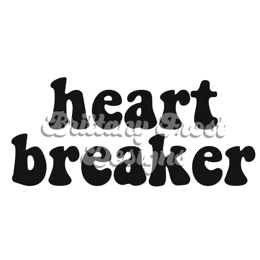 Heart Breaker Black PNG Sublimation