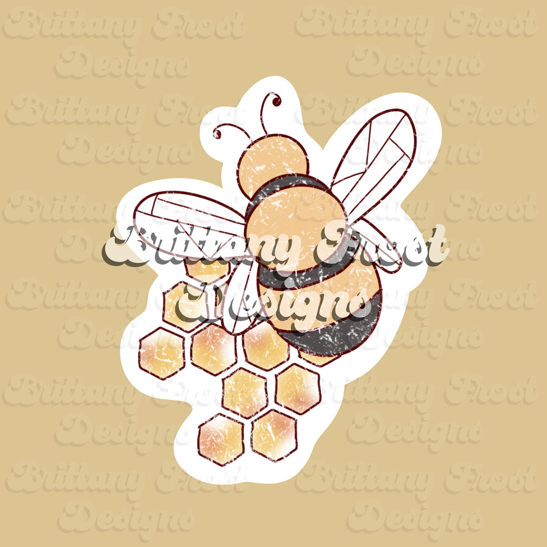 Bee Honeycomb Sticker / PNG