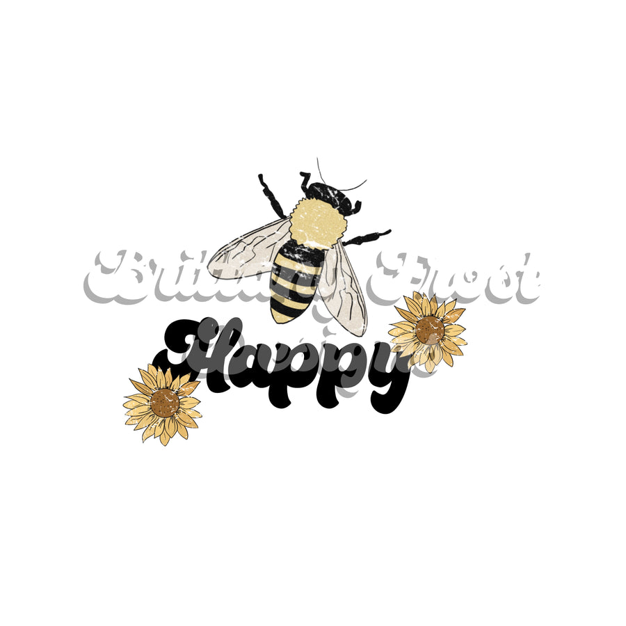 Bee Happy PNG Sublimation