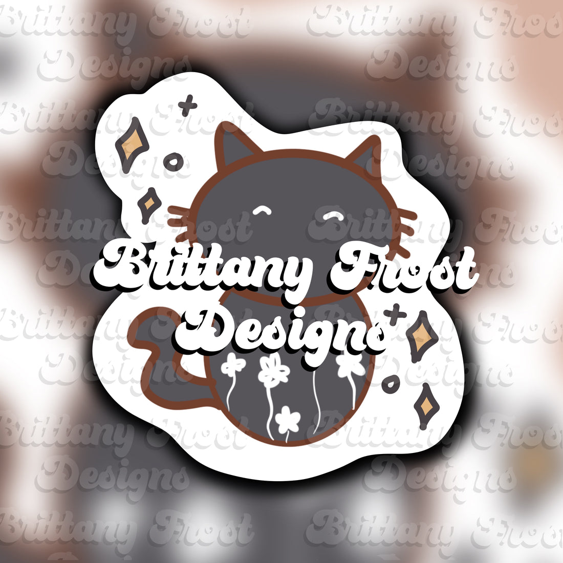 Kitty Spring Sticker Spring Cat PNG Sticker File – Brittany Frost Designs
