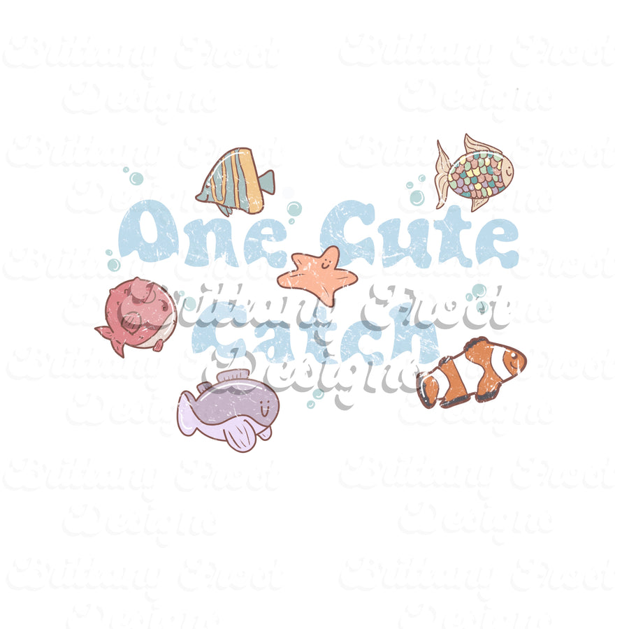 One Cute Catch PNG Sublimation