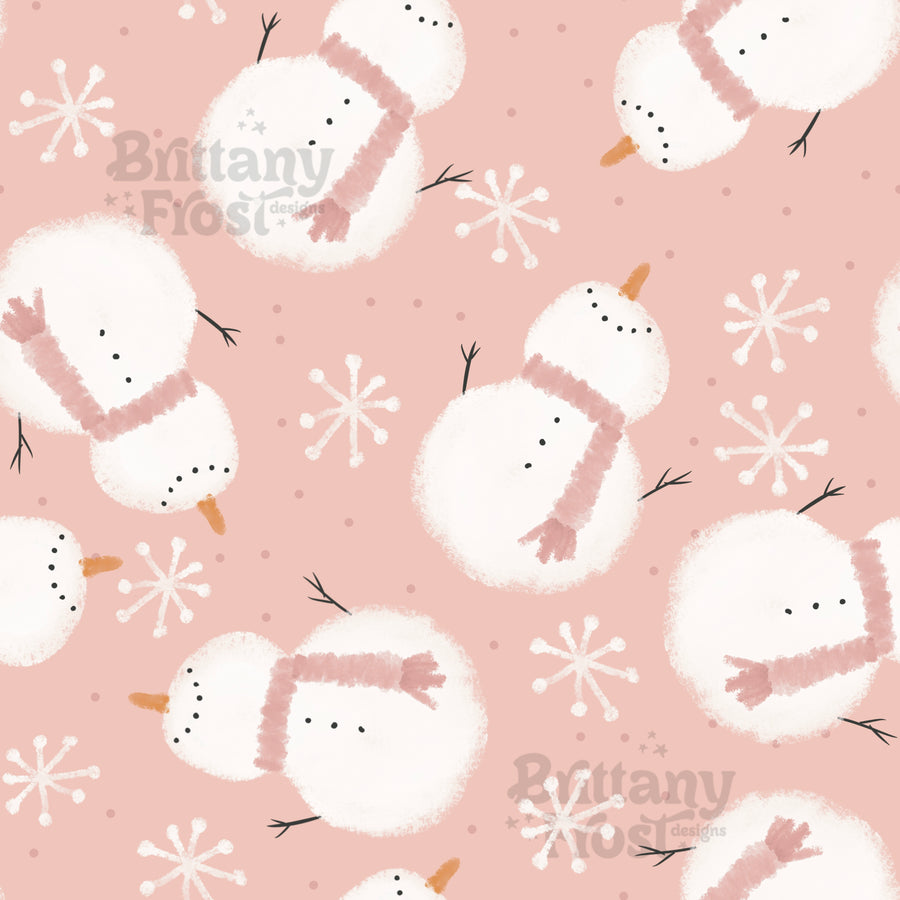 Pink Winter Snowman