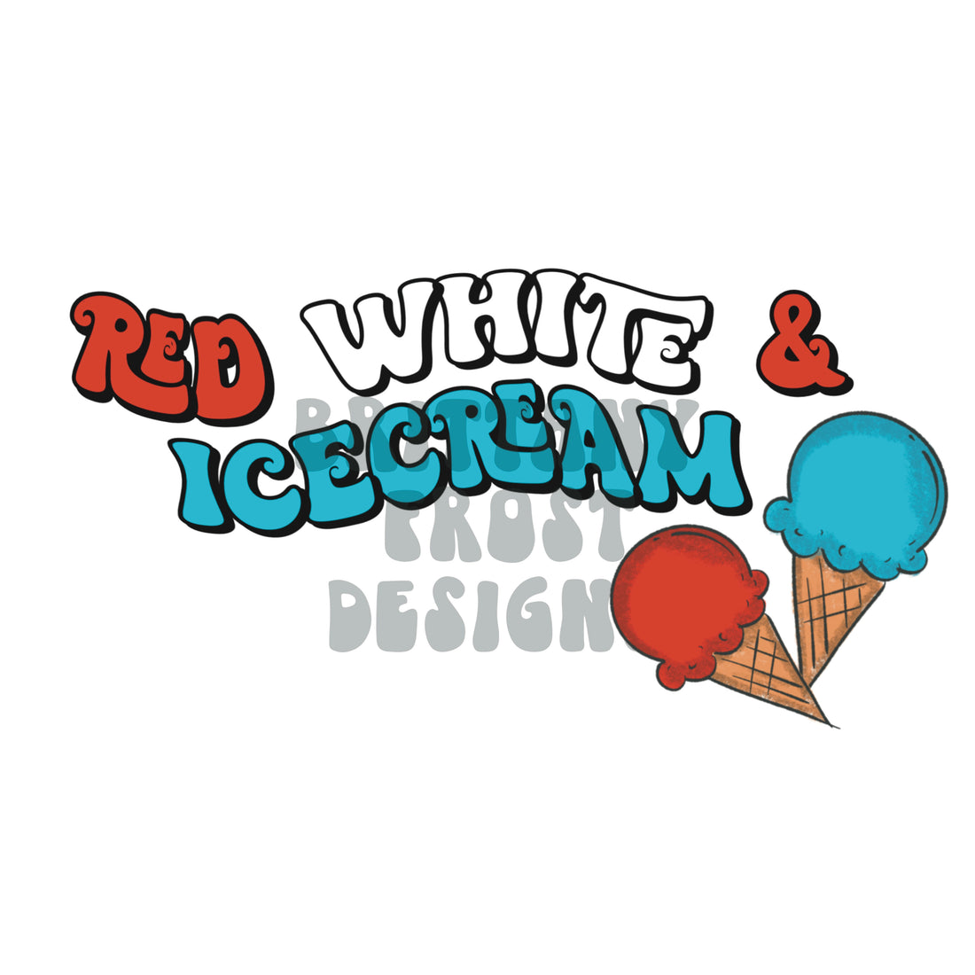 4th of July Icecream PNG Sublimation